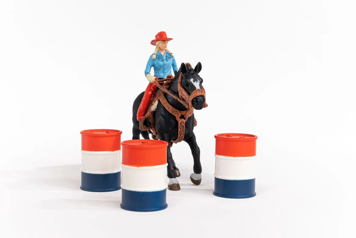 Barrel Racing mit Cowgirl