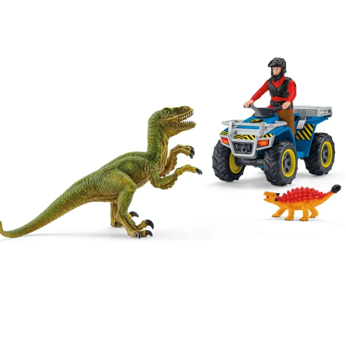 Flucht auf Quad vor Velociraptor