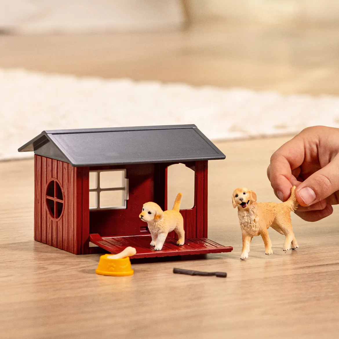 Hundehütte mit Goldenretrievern
