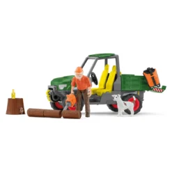 Waldbauer mit Fahrzeug