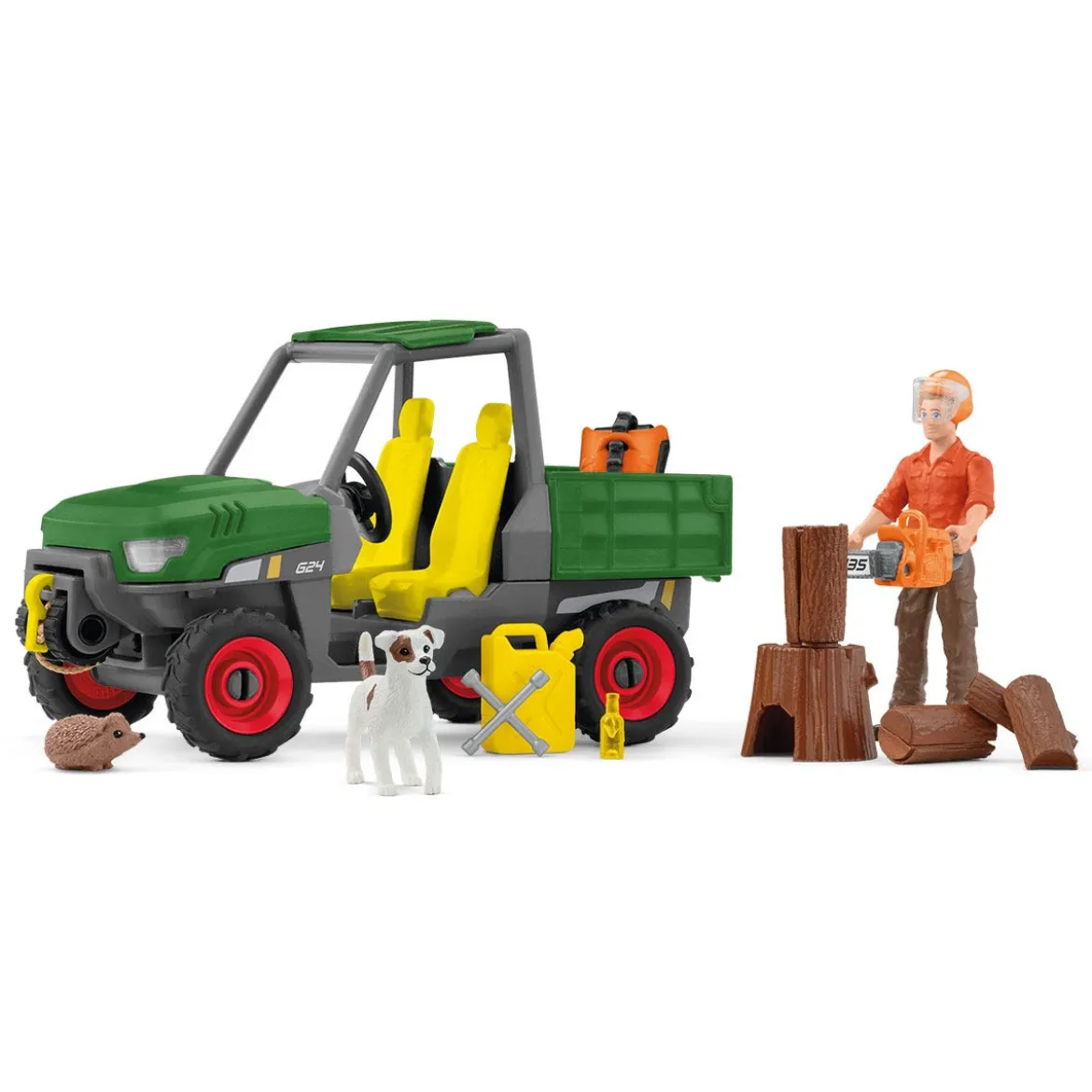 Waldbauer mit Fahrzeug